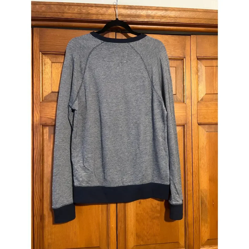 Banana Republic Men's Birdseye Crewneck Sweater Casual Cotton Navy Blue Size M